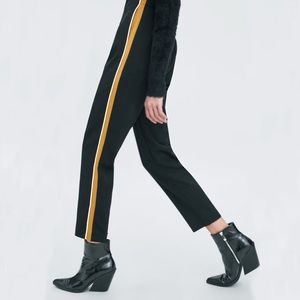 Zara TRF High-Waisted Pants with Side Stripe